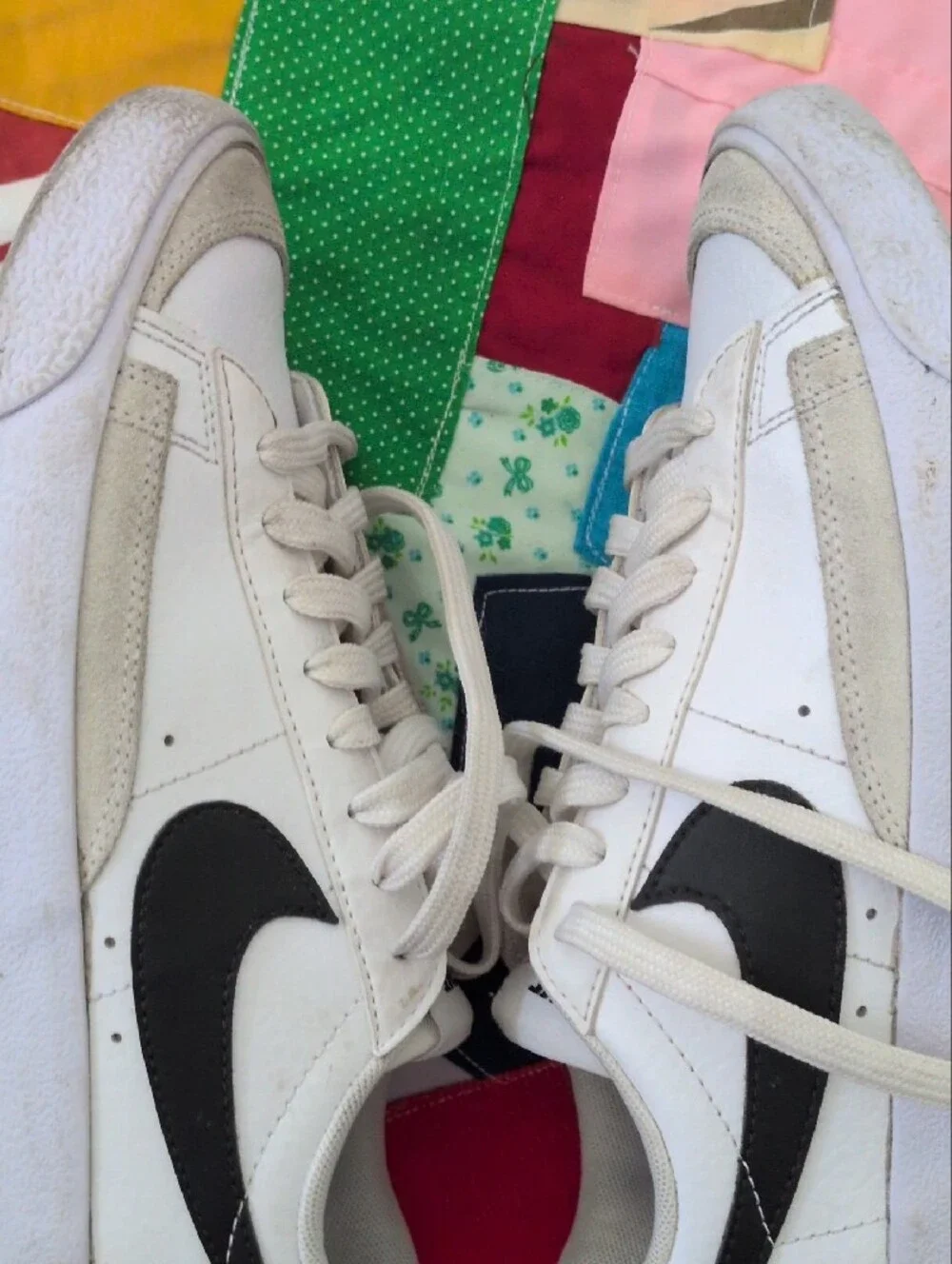 Nike White Sneakers with Black Stripe